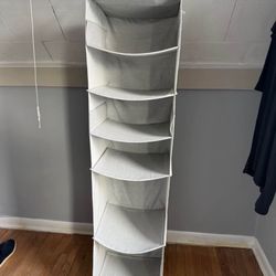 Grey Hanging Organizer Closet 6 Shelves 