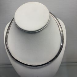 19” Silver Omega Necklace .925 7.5mm Sterling Silver