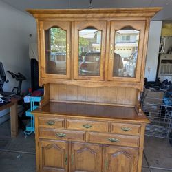 Vintage Solid Wood China Hutch
