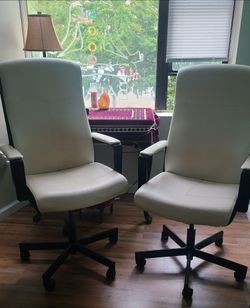 White Leather Chairs
