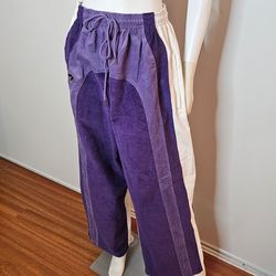 NWOT Visionary Club Purple Unisex Corduroy Track Pants w Contrast Side Panels