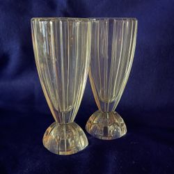 Pair Of Crystal Vases/Candle Holders