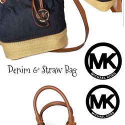 MK Denim Draw String Bag Micheal Kors
