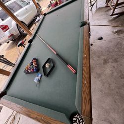 pool table and game equipment.