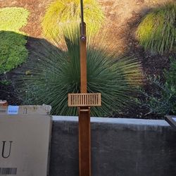 Outdoor Shower With Bamboo Foot Mat And Soap Holder