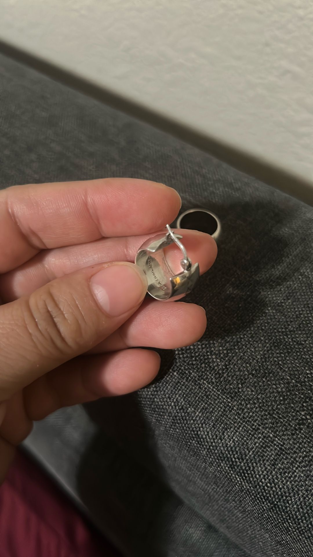 925 Sterling Silver Chunky Hoop Earrings made in Thailand