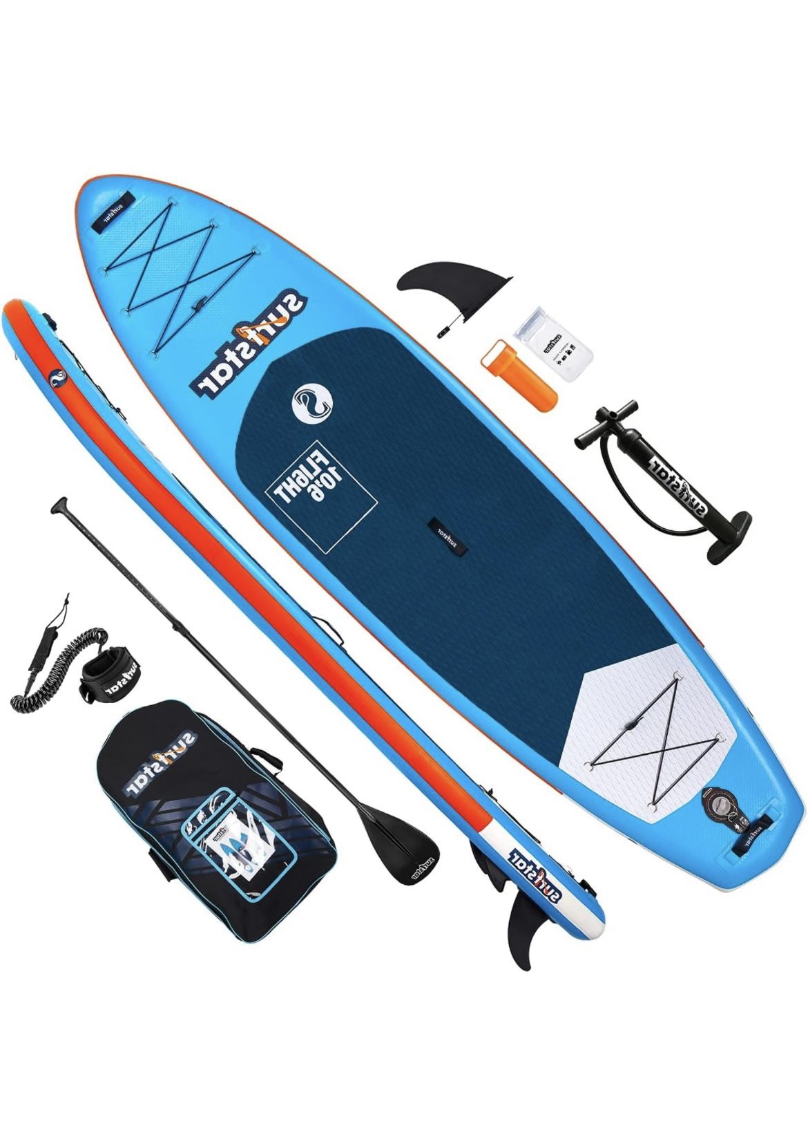 Inflatable Paddle Board, Stand Up Paddle Boards for Adults, 10’6’’x33’’x6” Paddleboard Lightweight SUP with Premium Ankle Leash, Floating Paddle, Dual