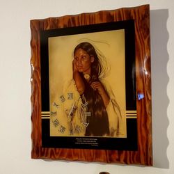 Southwestern Indian Women Wood Clock..size 2ftx 1ft...works Great!!