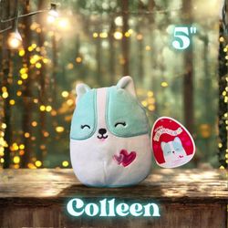 NWT Squishmallows Colleen the Dog Valentine's Edition 5"