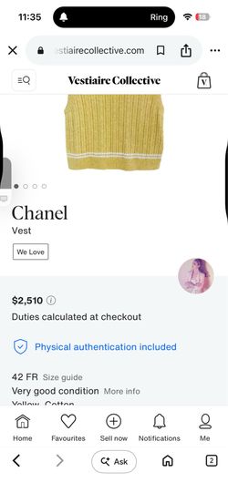 Chanel vest, size 36 , brand new