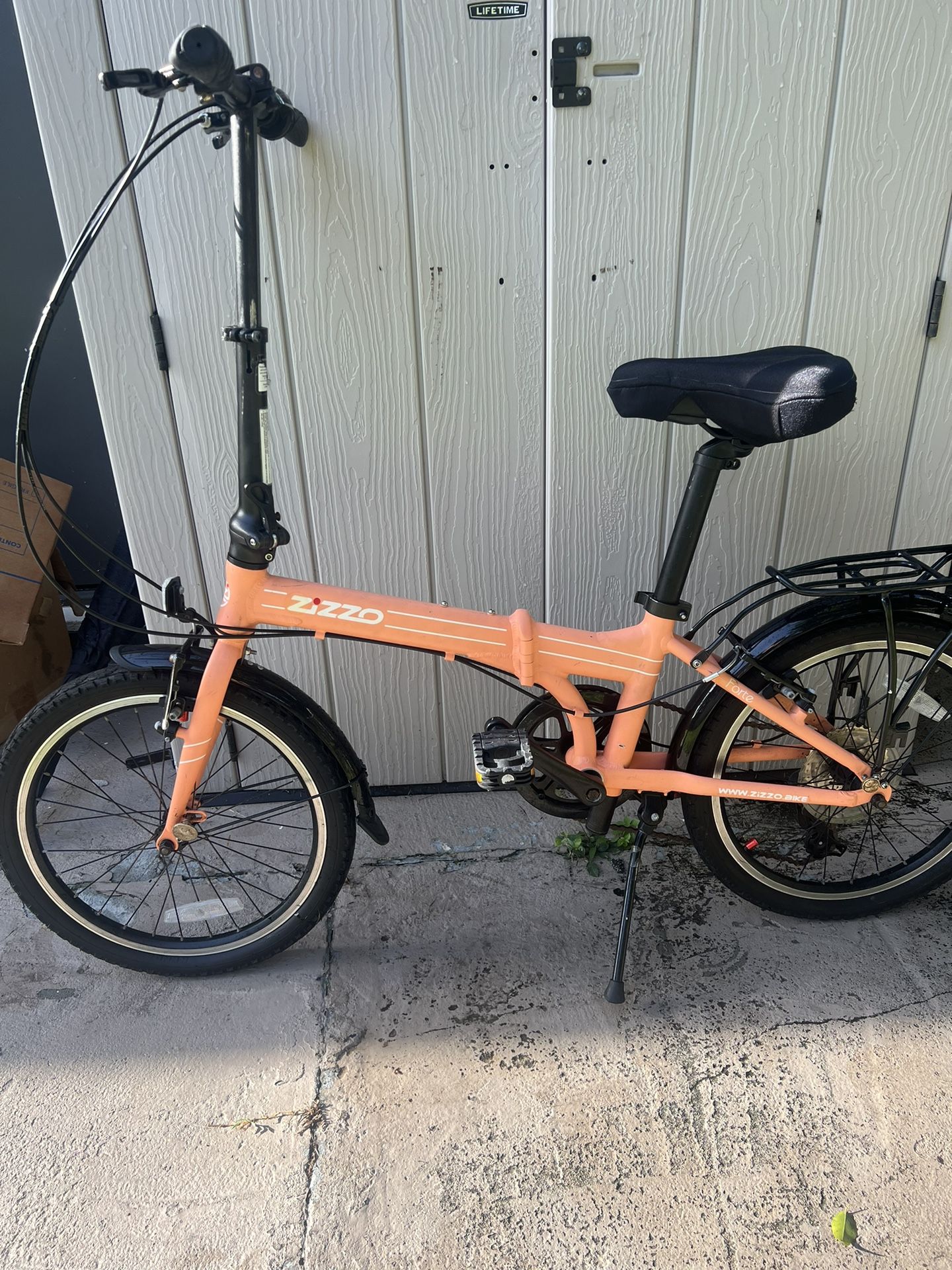 Zizzo Folding Bike Bicycle Bicicleta Peach Pink Coral Orange Mens