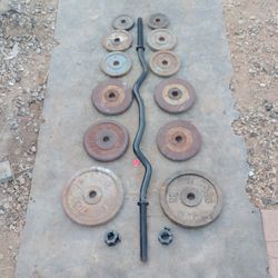 90lbs + Curl Bar