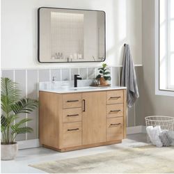 Miseno
San 48" Free Standing Single Basin Vanity Set with Cabinet and Composite Stone Vanity Top