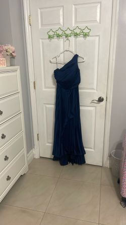 Navy blue dress pleaded