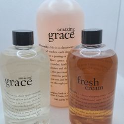 New 3 Piece Philosophy Set! Amazing Grace Shampoo / Shower Gel & Spritz 1-32 oz /  2- 16 oz