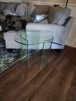 Sculptural Bent Glass Side Table - Modern Free-Form