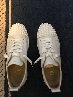 Christian Louboutin Spikes Flat Calf 'White'