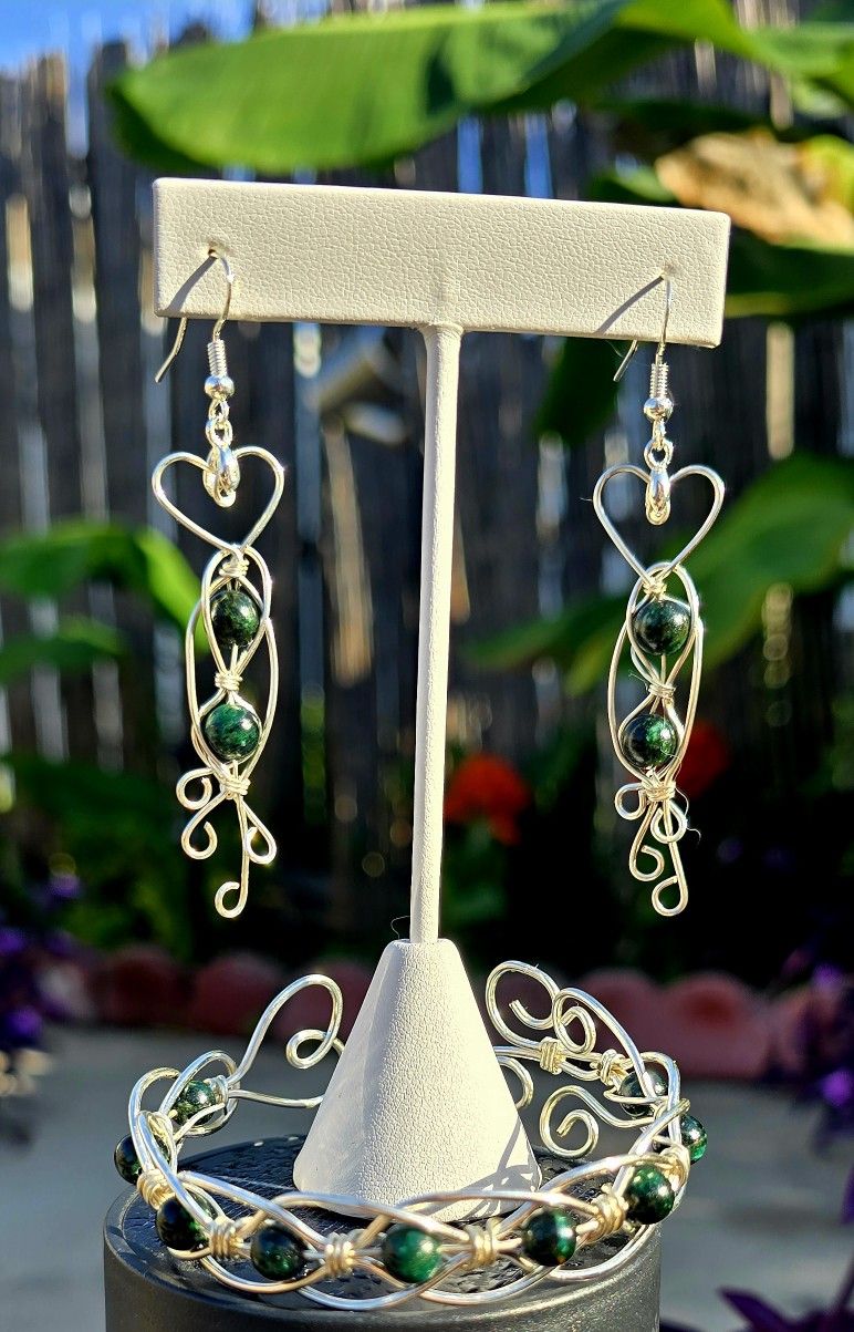 Emerald Wire Wrapped Set