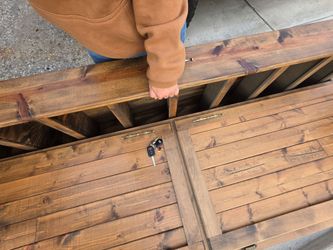 Rustic farmhouse wooden cabinet