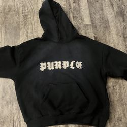 PURPLE BRAND Gothic Appliqué Hoodie 'Black'