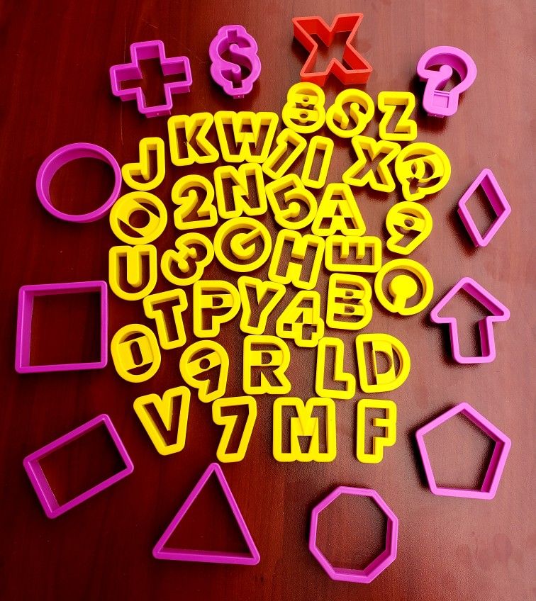 Plastic Cookie Cutters! Letters, Numbers, & Shapes!!