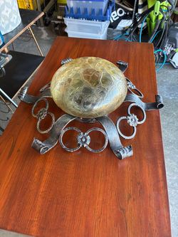 Wrought Iron Flush Mount Ceiling Light Fixture