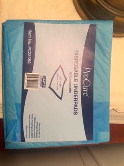 NEW- ProCure Disposable Underpads - 50-count size (23.7" x 36.9"), Item No. PC2336A
