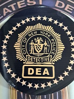 NOVELTY NYPD NYC(5)  DEA DETECTIVE 2026 INSIDE WINDSHIELD DECAL