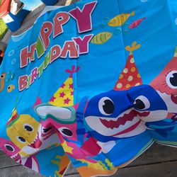 Shark Birthday Banner 