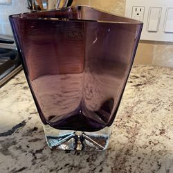 Beautiful Purple Glass Triangular Vase