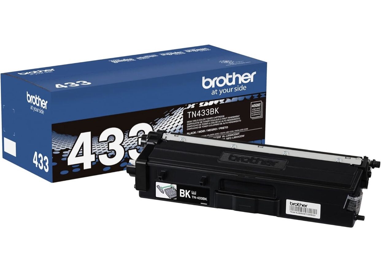 Genuine Brother High-Yield Black Toner Cartridge TN433BK