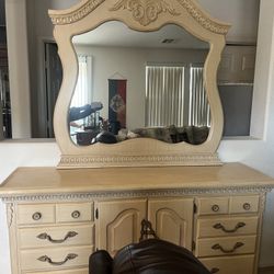 Antique White Dresser w/ Mirror