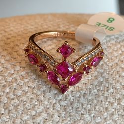 BOMB PARTY "DANCE AWAY WITH ME" SIZE 8 rose gold plated