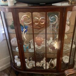 Antique Lighted Curio Cabinet