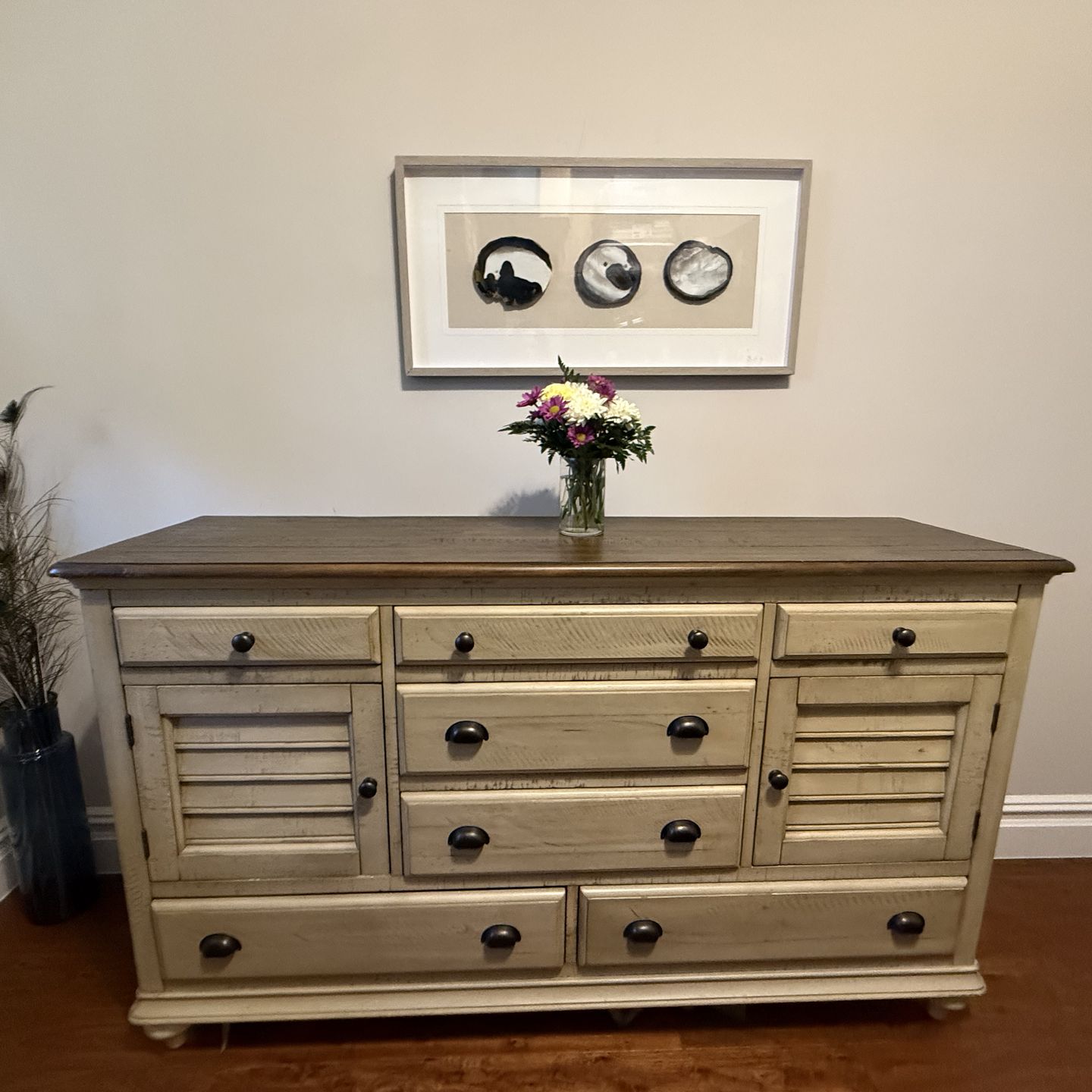 SOLID Wood Dresser w 7 Draws 2 Cabinets Wayfair