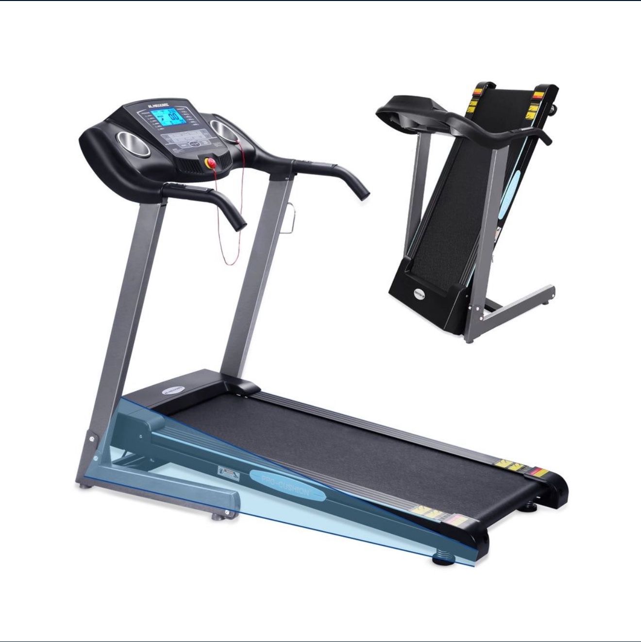 Maxkare treadmill w/ incline and foldable, Black