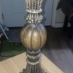 18 Inch Large Heavy Wood Candle Holder 