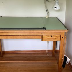 Mayline Vintage Oak Drafting Table