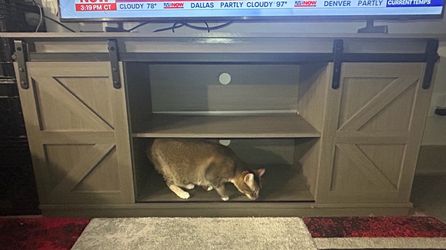 PRISTINE 58" Farmhouse TV Stand / Media Console - Gray (Fully Assembled)