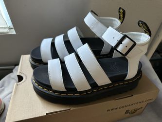 Dr. Martens BLAIRE HYDRO LEATHER STRAP SANDALS WHITE