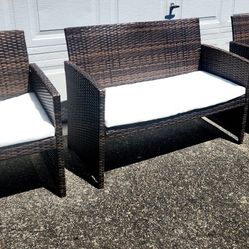 3pc Wicker Outdoor Patio Furniture Set 