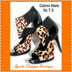 Calvin Klein leopard heels 7.5