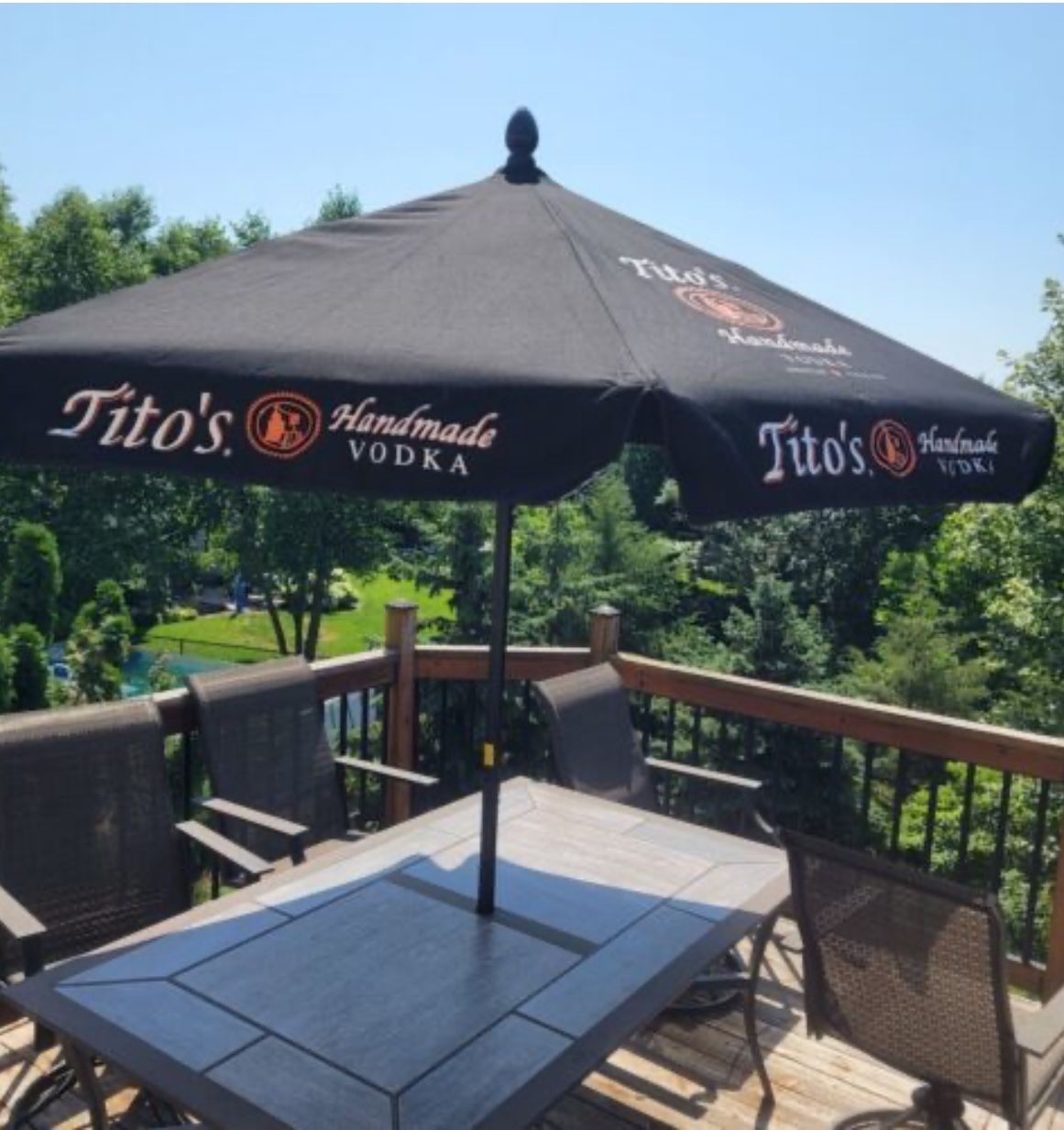 7.5 FOOT PATIO UMBRELLA BLACK ALUMINUM