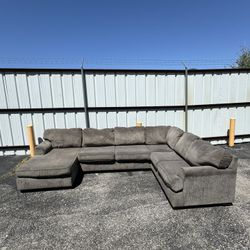 FREE DELIVERY - Gray 3 Piece Sectional with Chaise