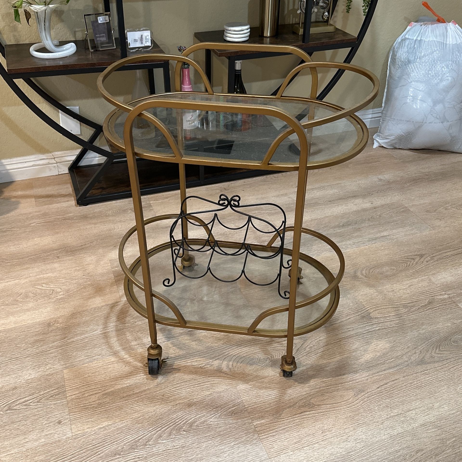 Vintage gold Bar Cart