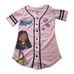 Bratz Doll baseball Jersey Button Down Shirt Adult SZ S