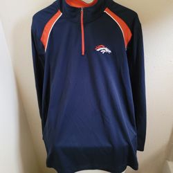 Nfl Denver Broncos Quarter Zip coat jacket Men's large 