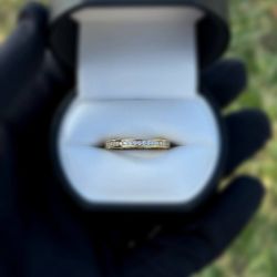 Jewelry 14k solid yellow gold 0.40CTW CZ stones ring sz 9.5