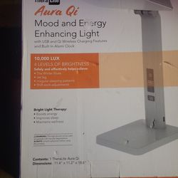 TheraLite Thera Lite Aura Bright Light Therapy Lamp White Mood, Energy Enhancing Light