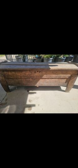 Antique chest worm wood